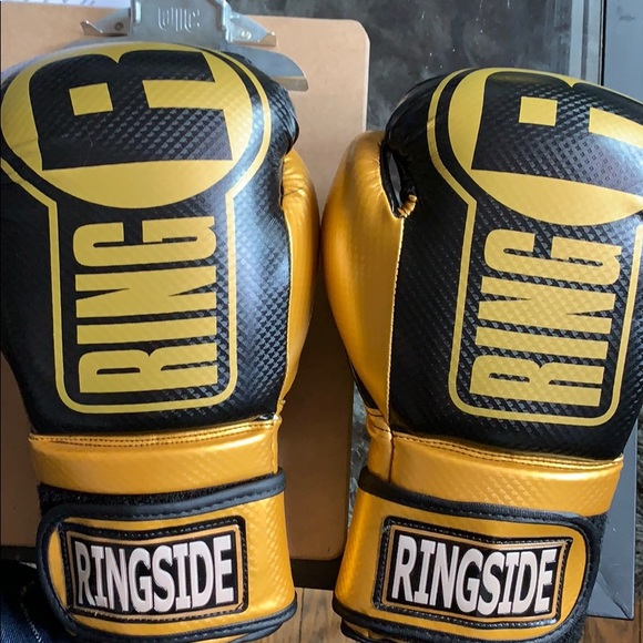 black and gold ringside boxing gloves